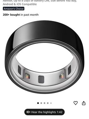 Oura Smart Ring in Black with Silver Interior